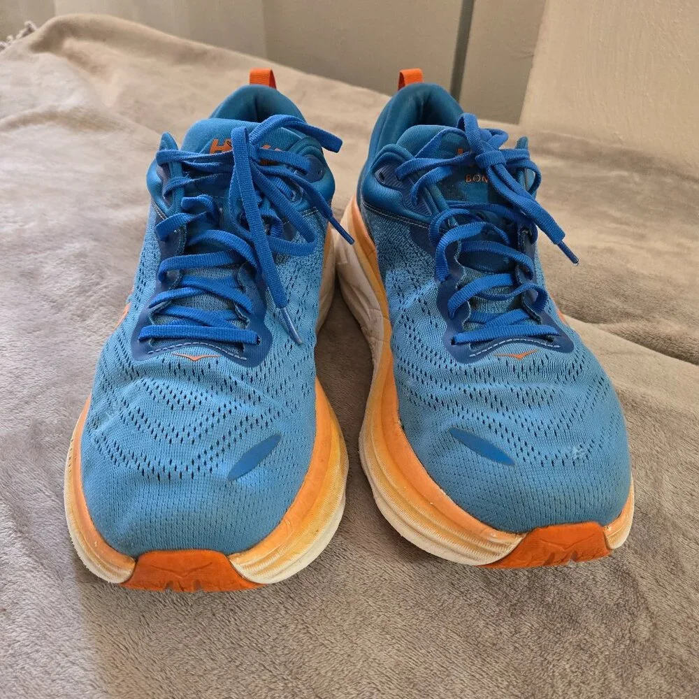 Hoka One One Bondi 8 Coastal Sky Vibrant Orange Size 12 - Picture 2 of 11